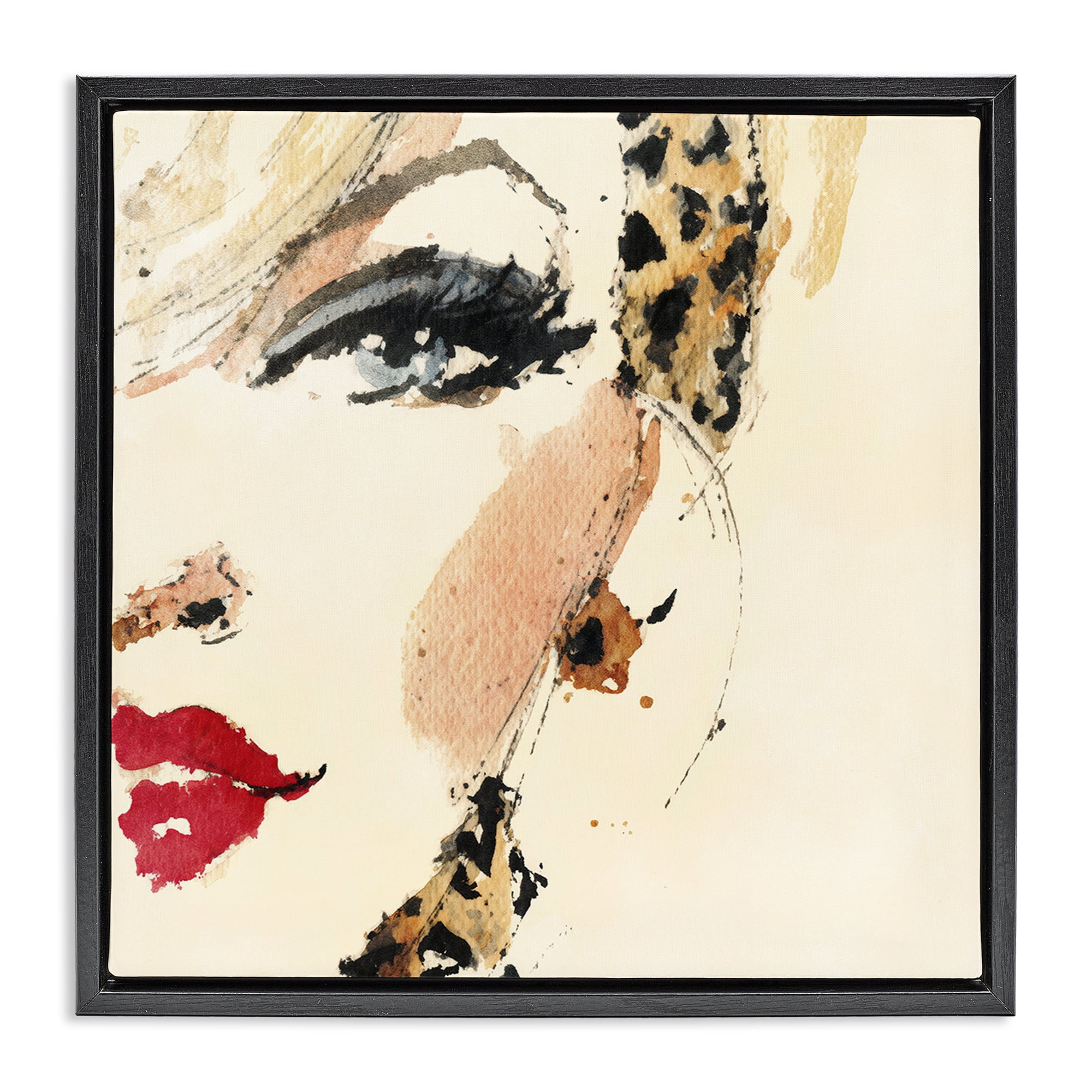 Stupell Industries Crimson Enigma Lipstick Black Framed Floater Canvas Wall Art, design by Svetlana Aleynikova
