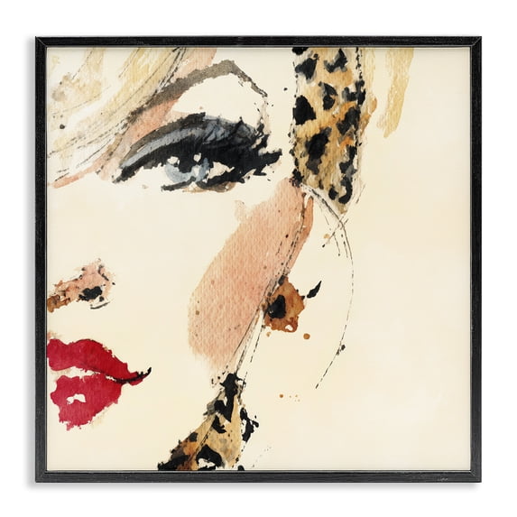 Stupell Industries Art Deco Crimson Enigma Lipstick Black Framed Giclee Art, 12 x 12, by Svetlana Aleynikova