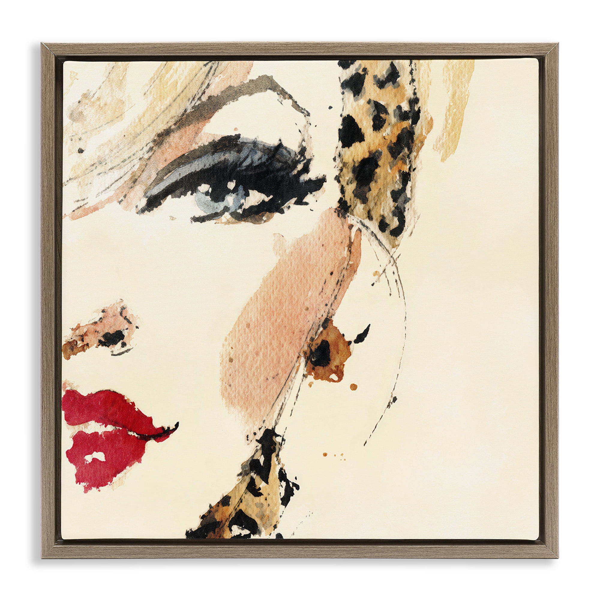 Stupell Industries Crimson Enigma Lipstick Brown Framed Floater Canvas Wall Art, design by Svetlana Aleynikova