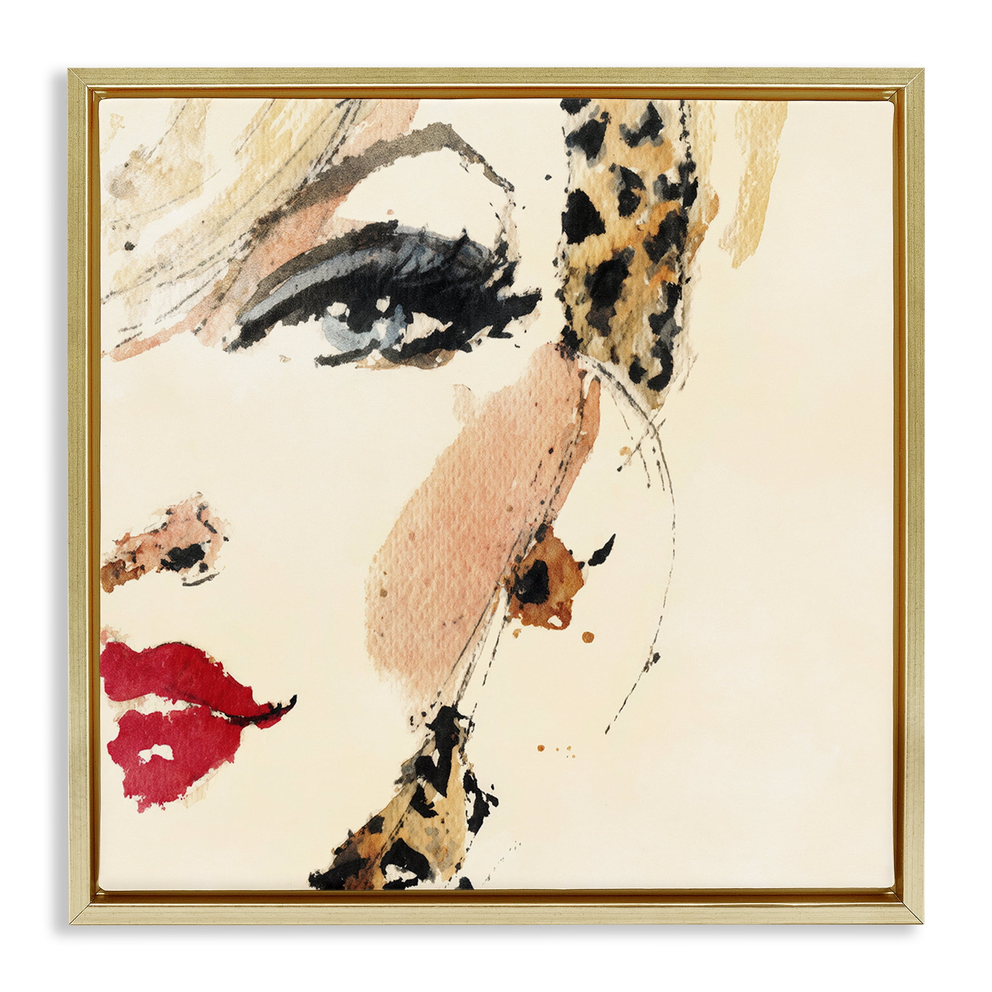 Stupell Industries Crimson Enigma Lipstick Gold Framed Floater Canvas Wall Art, design by Svetlana Aleynikova