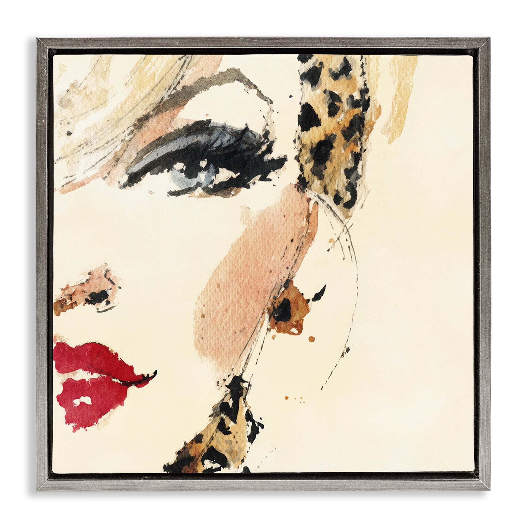 Stupell Industries Crimson Enigma Lipstick Gray Framed Floater Canvas Wall Art, design by Svetlana Aleynikova