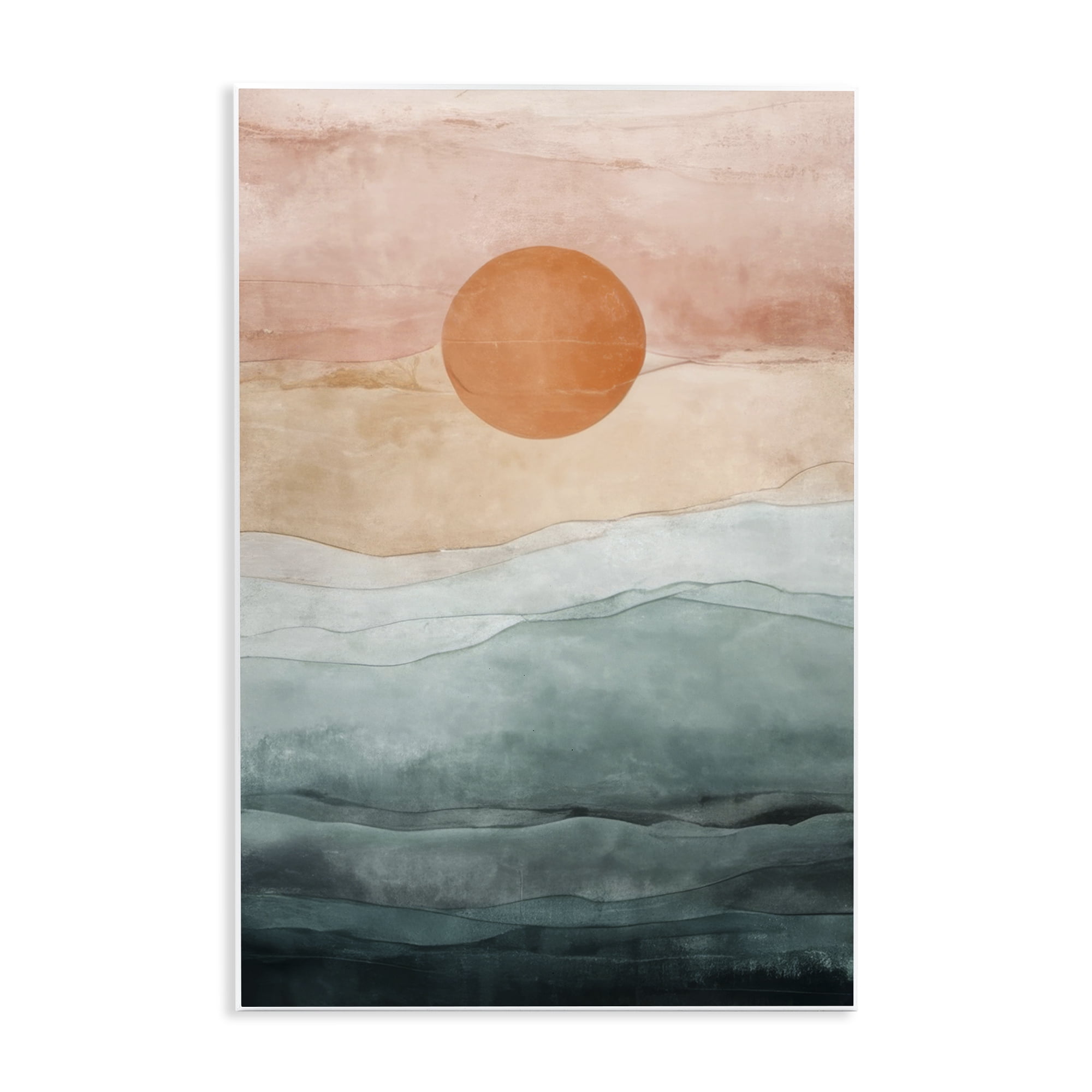 Stupell Industries Crimson Orb Landscape Landscape Painting Unframed Art Print Wall Art, 13 x 19