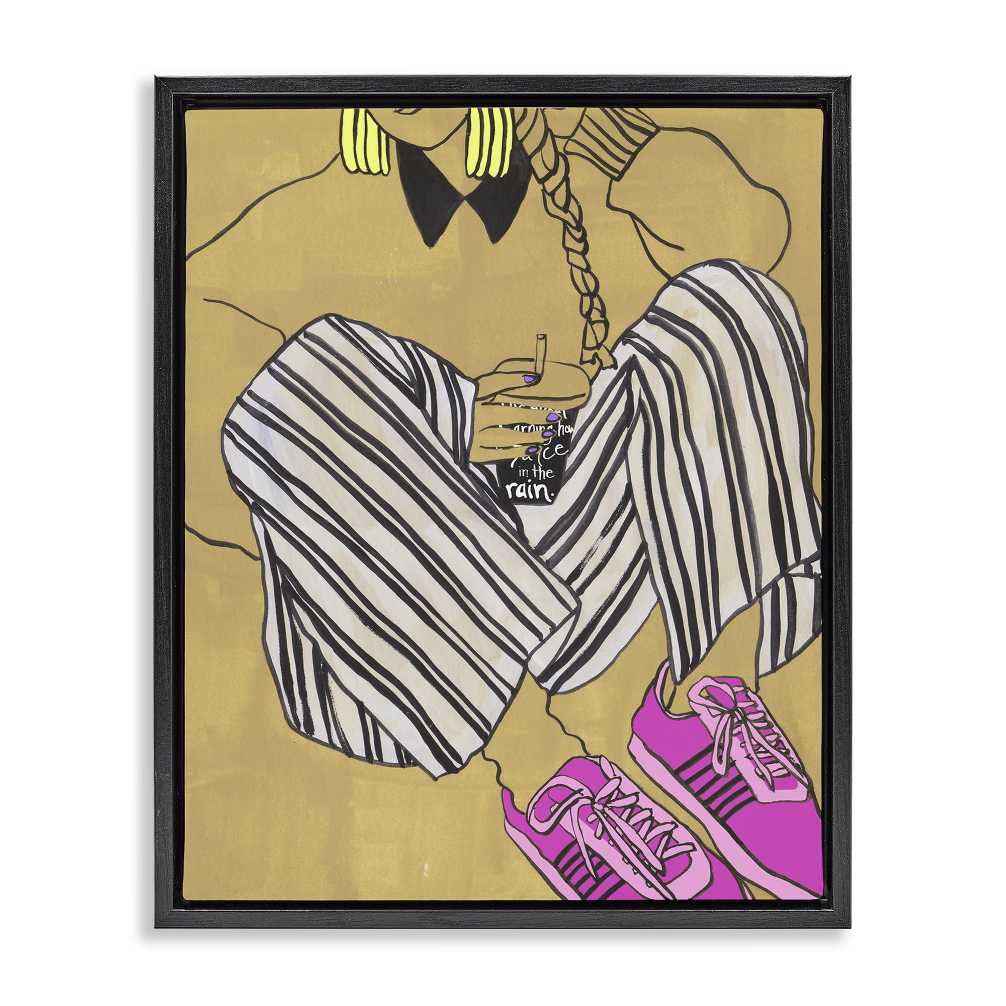 Stupell Industries Crimson Thread Fashionista Black Framed Floater Canvas Wall Art, design by Melissa Wang