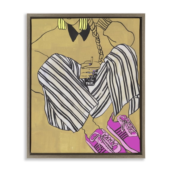 Stupell Industries Art Deco Crimson Thread Fashionista Brown Floating Frame Canvas Art, 25 x 31, by Melissa Wang