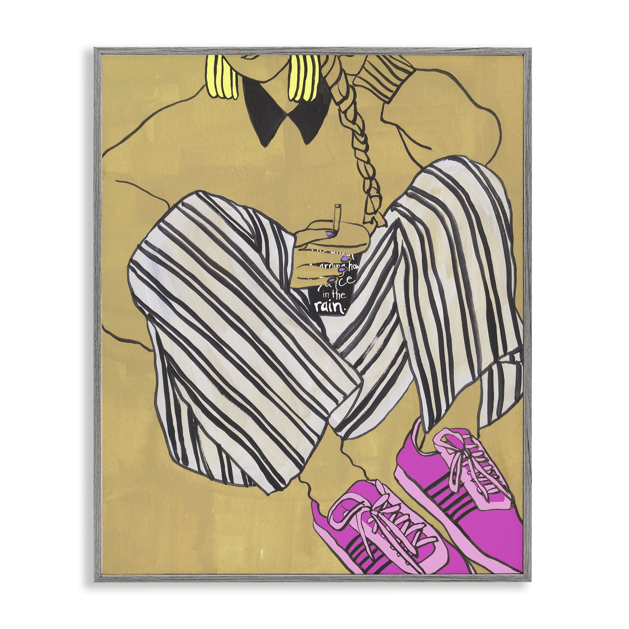 Stupell Industries Crimson Thread Fashionista Gray Framed Giclee Art, design by Melissa Wang