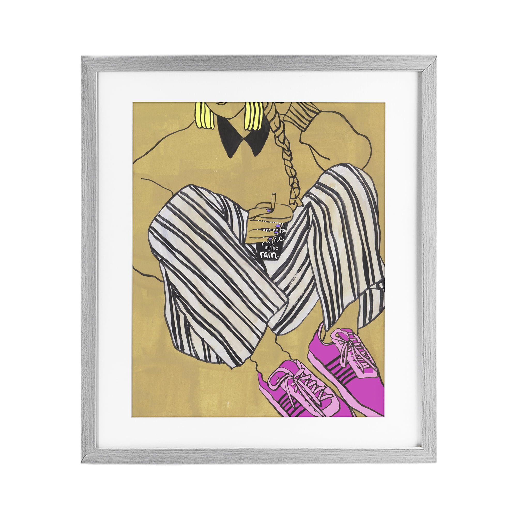 Stupell Industries Crimson Thread Fashionista Gray Framed Print Under Glass, design by Melissa Wang