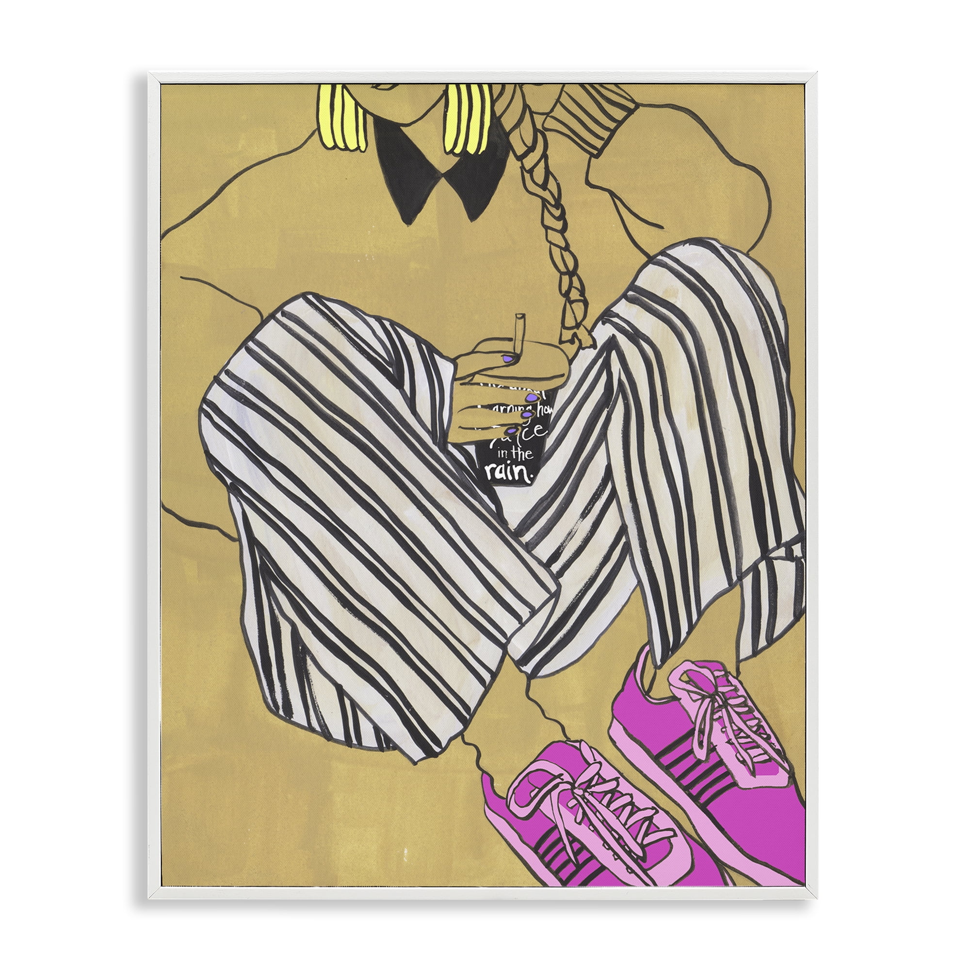 Stupell Industries Crimson Thread Fashionista White Framed Giclee Art, design by Melissa Wang