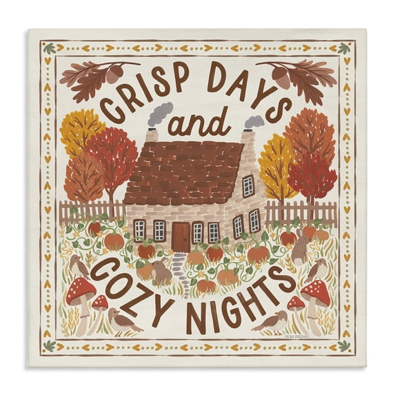 Stupell Industries Traditional Crisp Days & Cozy Nights Canvas Art, 17 x 17, by Laura Marshall