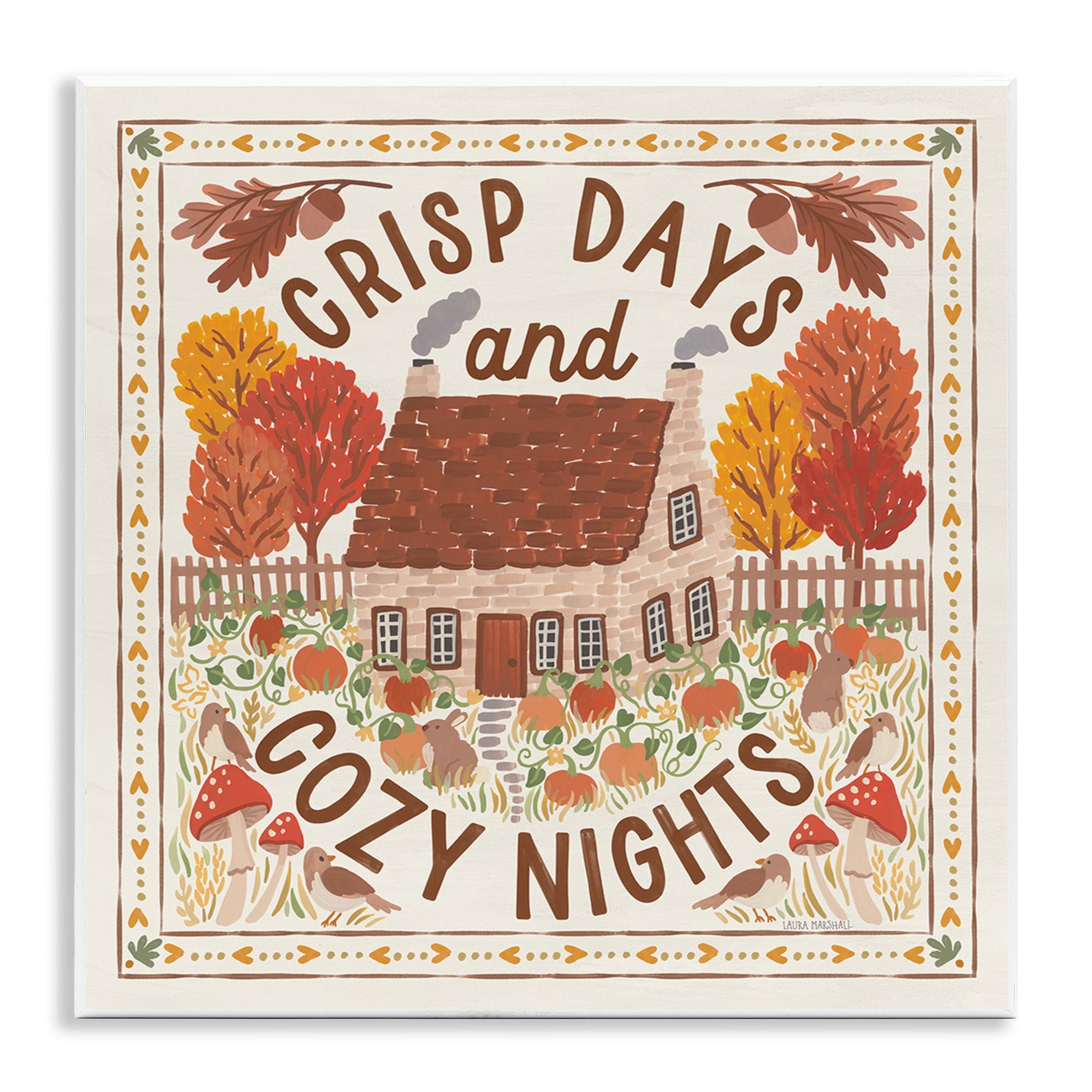 Stupell Industries Crisp Days & Cozy Nights Landscape Painting Unframed Art Print Wall Art, 12 x 12