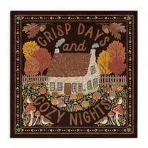 Stupell Industries Crisp Days Fall Phrase Landscape Painting Gallery Wrapped Canvas Art Print Wall Art, 17 x 17