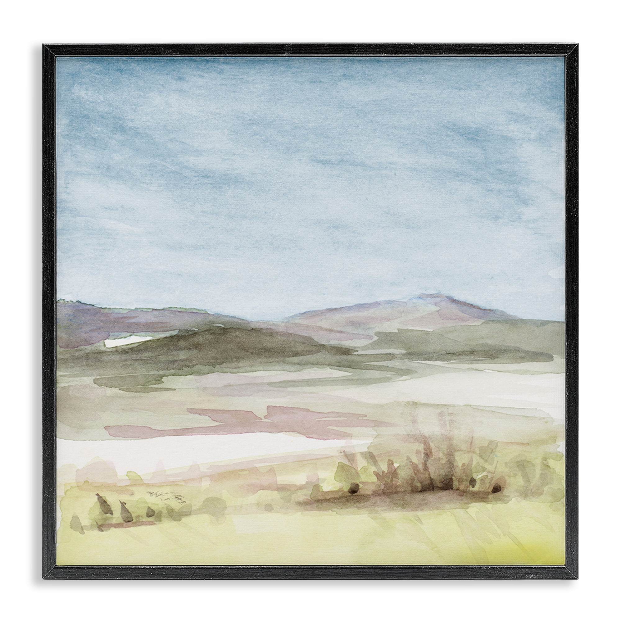 Stupell Industries Crisp Morning Mountains Landscape & Nature Painting Black Framed Art Print Wall Art, 24 x 24