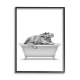thumbnail image 1 of Stupell Industries Crocodile Bathroom Wildlife Tub Animals & Insects Painting Black Framed Art Print Wall Art, 1 of 5