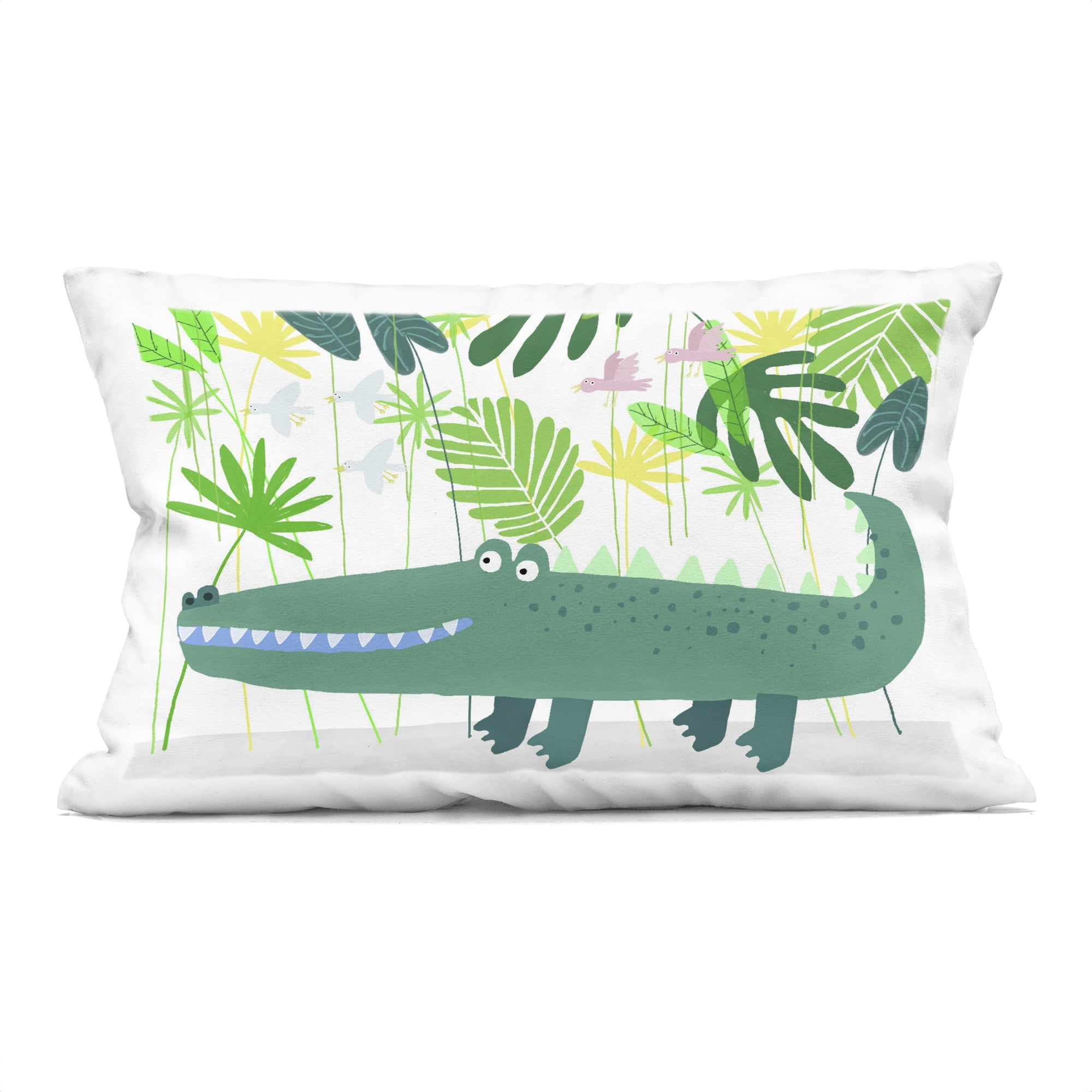 Stupell Industries Crocodile Jungle & Leaves Decorative Printed Throw Pillow, design by Carla Daly