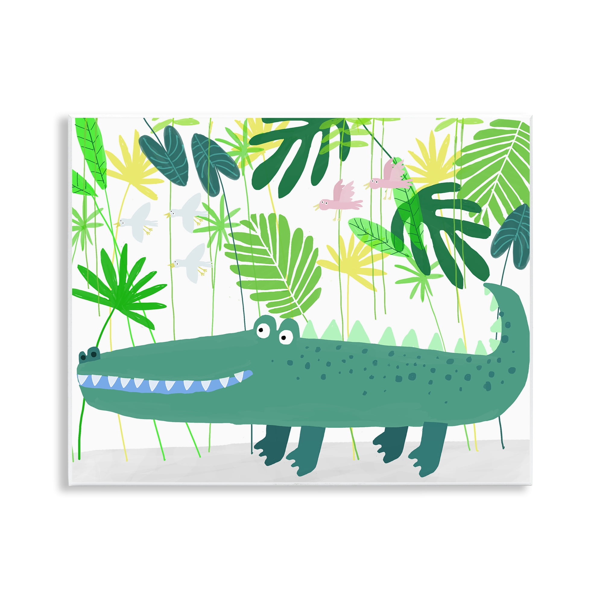 Stupell Industries Crocodile Jungle & Leaves Wall Plaque Art, design by Carla Daly