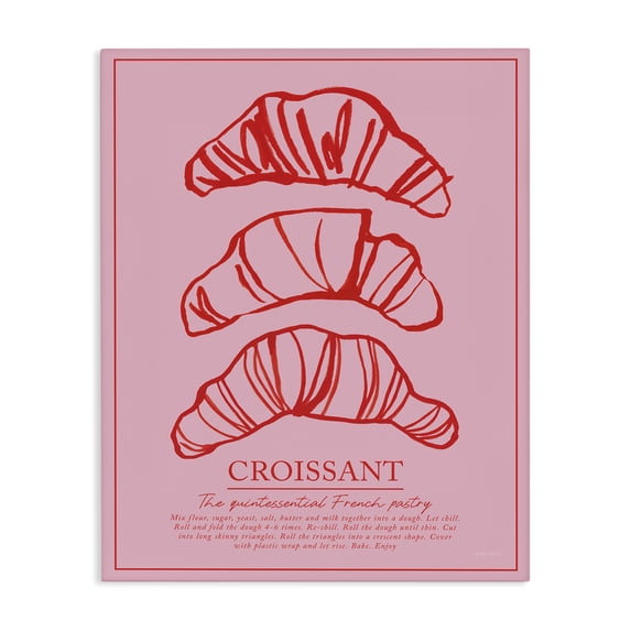 Stupell Industries Contemporary Croissant Breakfast Pastry Canvas Art, 36 x 48, by Jenaya Jackson