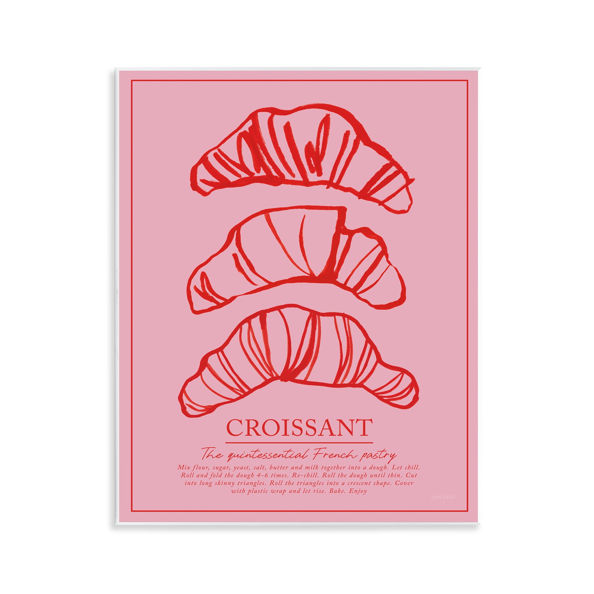 Stupell Industries Croissant Breakfast Pastry Wall Plaque Art, design by Jenaya Jackson