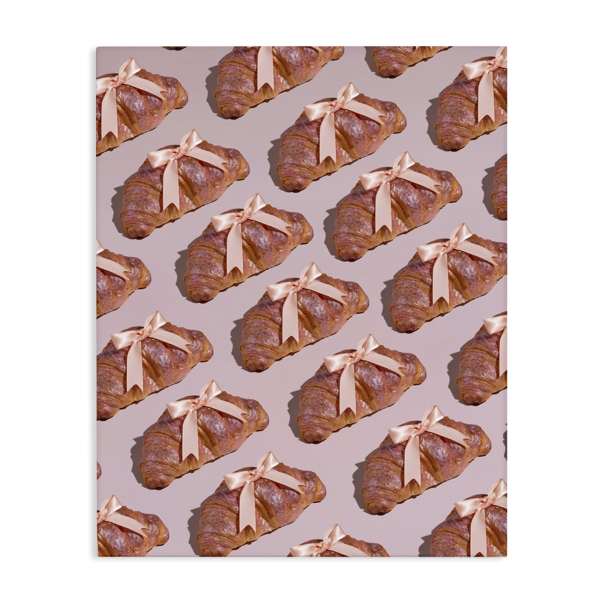 Stupell Industries Croissants with Ribbons Pattern Canvas Wall Art, design by LISH Creative