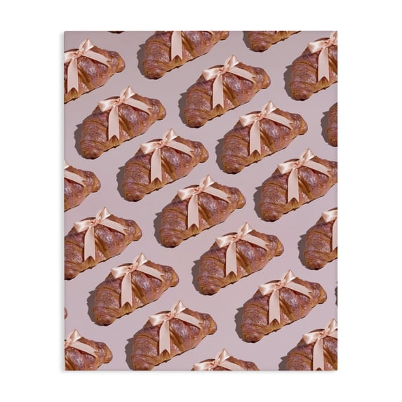 Stupell Industries Glam Croissants with Ribbons Pattern Canvas Art, 36 x 48, by LISH Creative