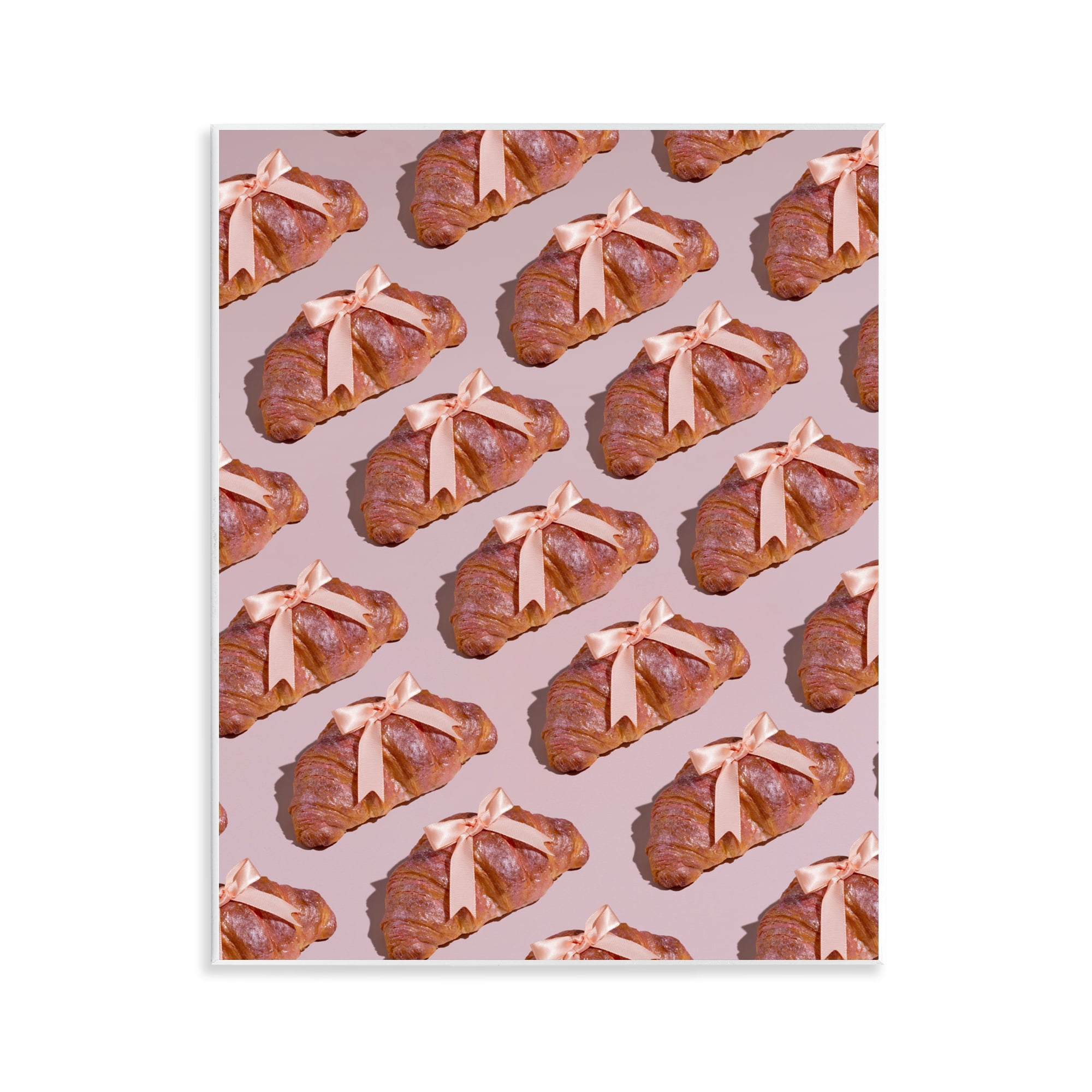 Stupell Industries Croissants with Ribbons Pattern Wall Plaque Art, design by LISH Creative