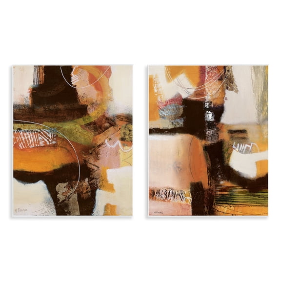 Stupell Industries Cromatismo Contrasting Neutrals 2 Piece Wall Plaque Art Set design by Maurizio Piovan, 14 x 11