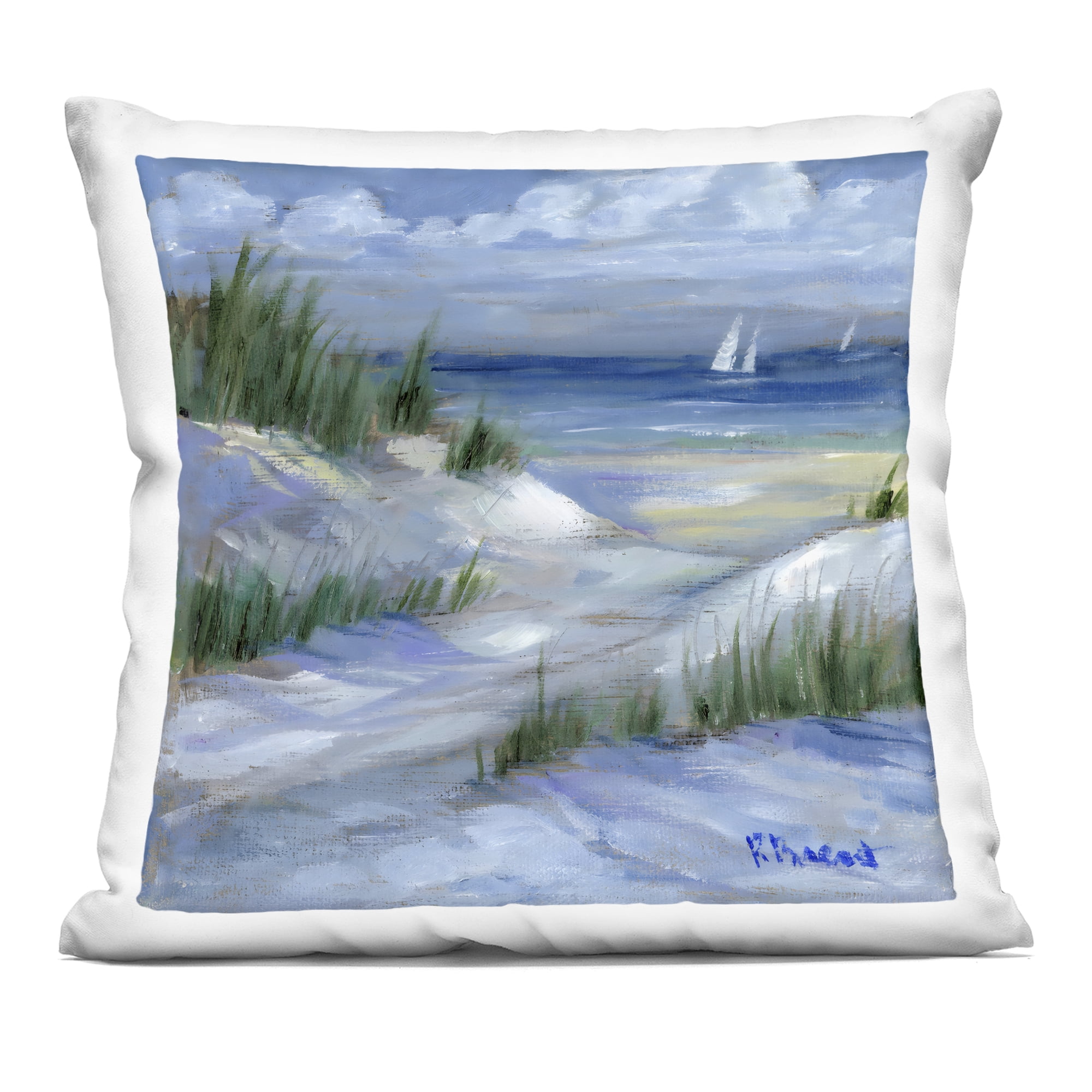 Stupell Industries Crooked Island Dunes & Sailboats Decorative Printed Throw Pillow, design by Paul Brent, 18 x 7 x 18