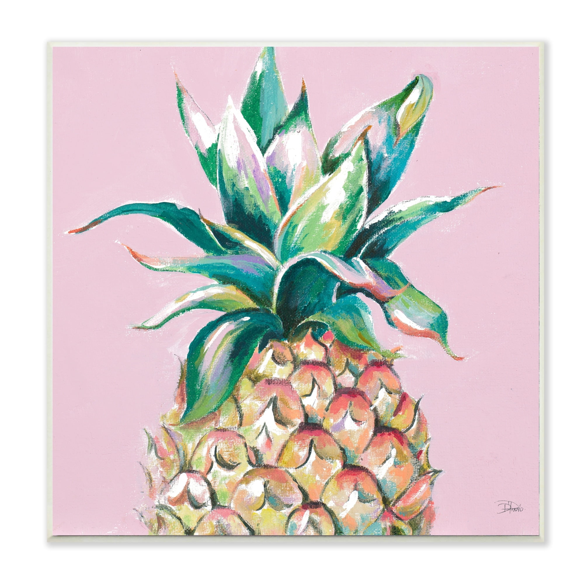 Stupell Industries Cropped Pineapple Composition Pink Color Pop Wall Plaque by Patricia Pinto