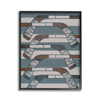 Stupell Industries Crossed Hockey Sticks Sports Painting Black Framed Art Print Wall Art, 11 x 14