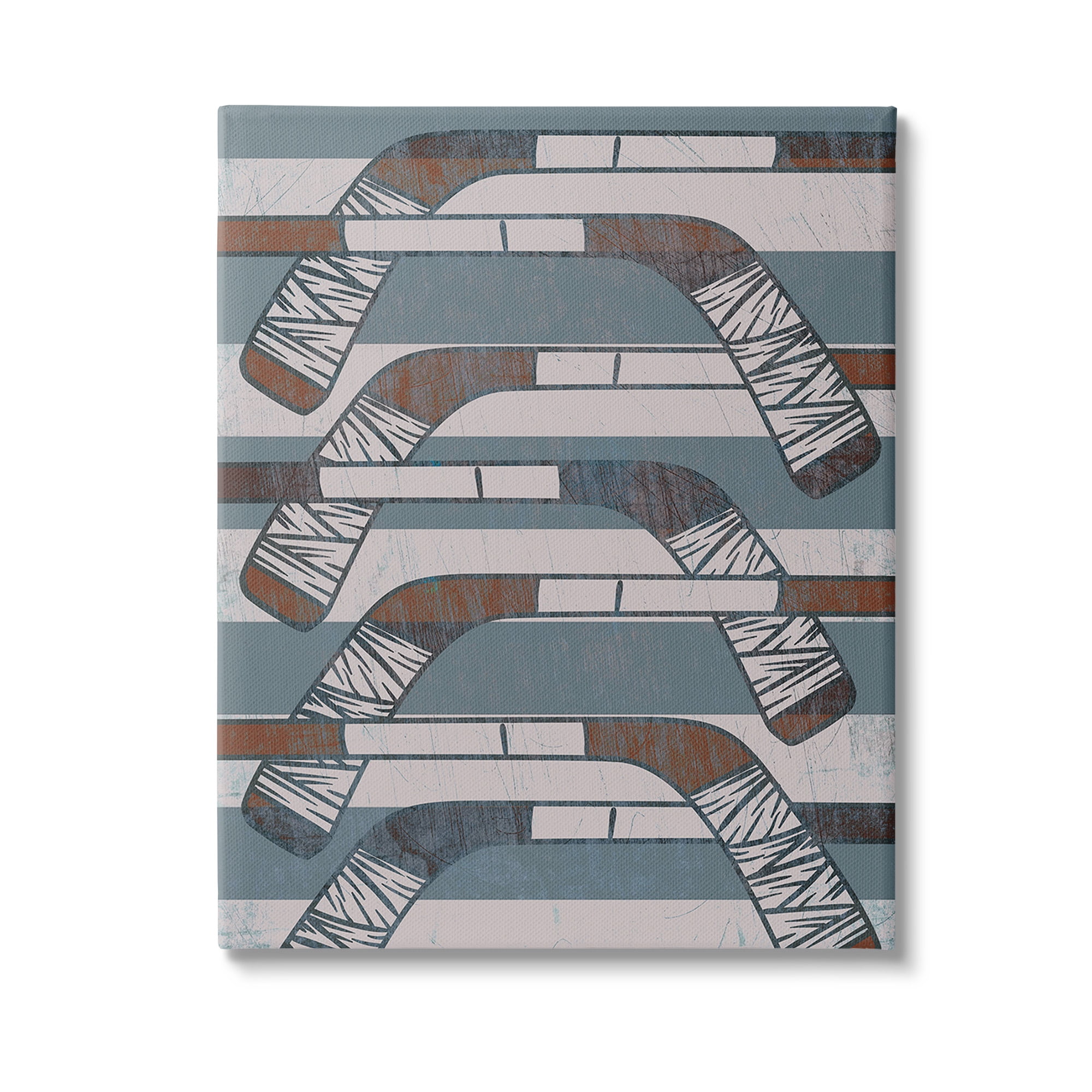 Stupell Industries Crossed Hockey Sticks Sports Painting Gallery Wrapped Canvas Art Print Wall Art, 16 x 20