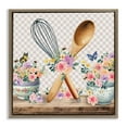 thumbnail image 1 of Stupell Industries Crossed Utensils on Gingham Food & Beverage Painting Brown Floater Framed Canvas Art Print Wall Art, 18 x 18, 1 of 10
