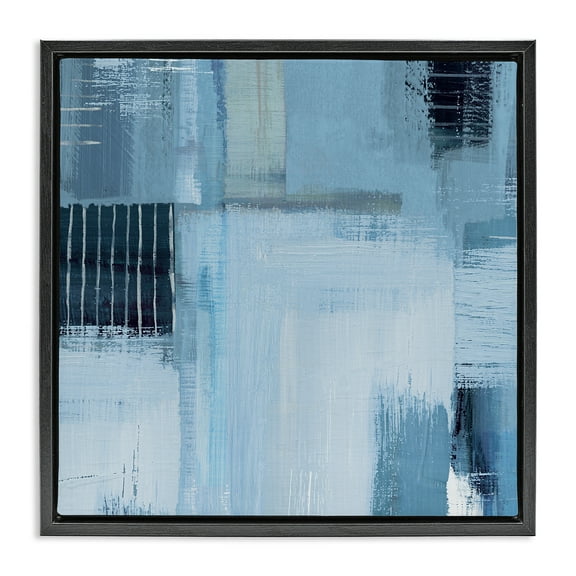 Stupell Industries Crosshatched Woven Abstract Abstract Painting Black Floater Framed Canvas Art Print Wall Art, 18 x 18