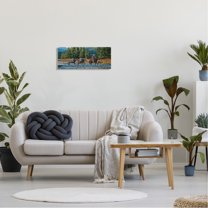 Stupell Industries Crossing River Cowboy Landscape Animals & Insects Painting Gallery Wrapped Canvas Print Wall Art