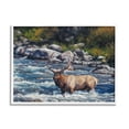 thumbnail image 1 of Stupell Industries Crossing The Rapids Elk Wildlife Animals & Insects Painting White Framed Art Print Wall Art, 1 of 5