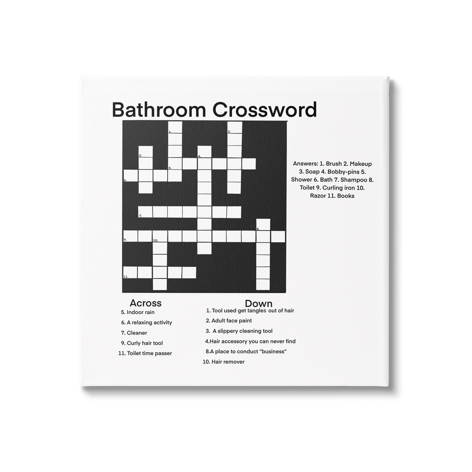Stupell Industries Crossword Bathroom Puzzle Fun Toilet Game Sign,17 x 17, Design by Ashley Singleton