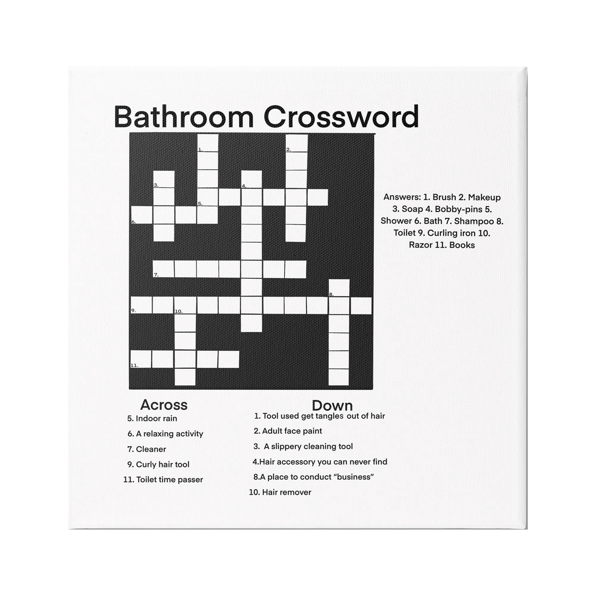 Stupell Industries Crossword Bathroom Puzzle Fun Toilet Game Sign,30 x 30, Design by Ashley Singleton
