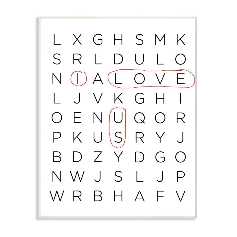 Stupell Industries Crossword Family Home Inspirational Word Black And White Design Wall Plaque Art by Anna Quach