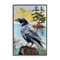 thumbnail image 1 of Stupell Industries Crow in Modern Landscape Birds Painting Black Framed Art Print Wall Art, 12 x 18, 1 of 2