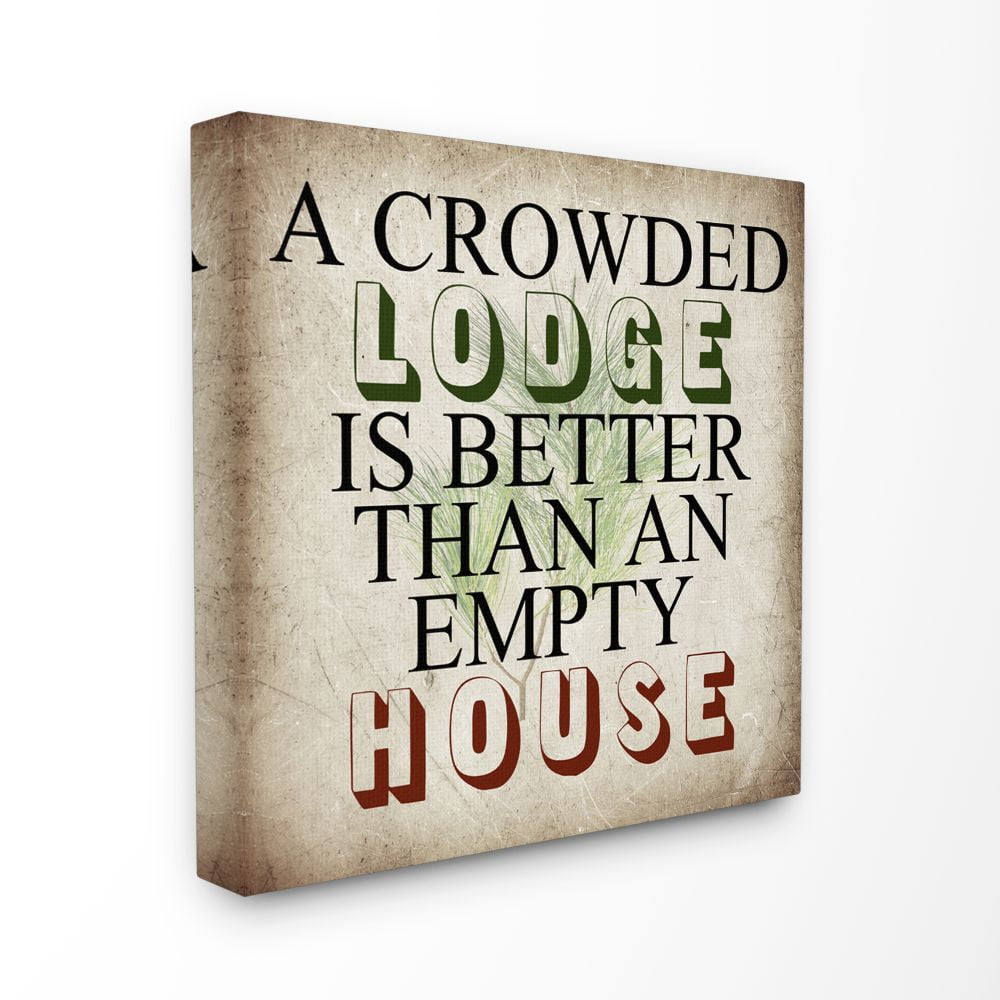 Stupell Industries Crowded Lodge Country Home Textured Word Design Canvas Wall Art by Sheldon Lewis