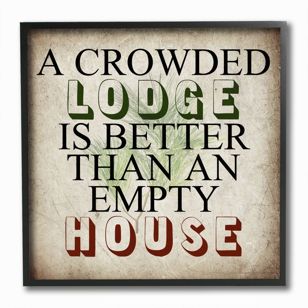 Stupell Industries Crowded Lodge Country Home Textured Word Design Framed Giclee Texturized Art by Sheldon Lewis