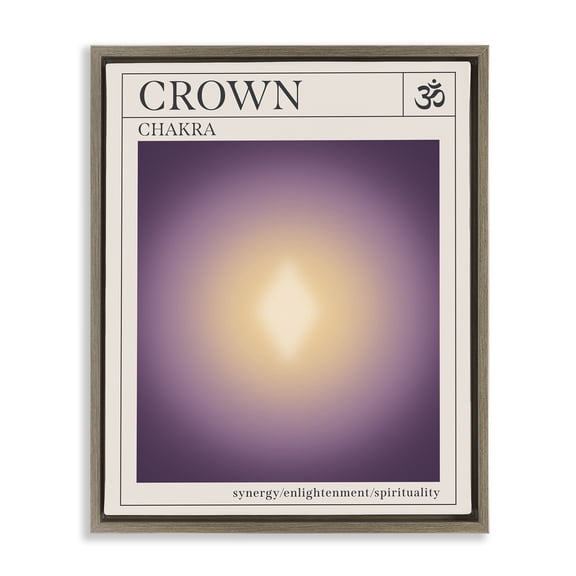 Stupell Industries Crown Chakra Meditation Spiritual Painting Brown Floater Framed Canvas Art Print Wall Art, 25 x 31