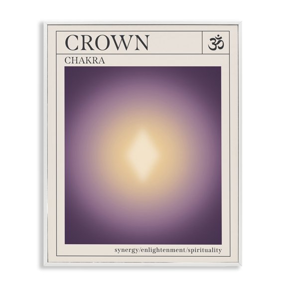 Stupell Industries Crown Chakra Meditation Spiritual Painting White Framed Art Print Wall Art, 24 x 30