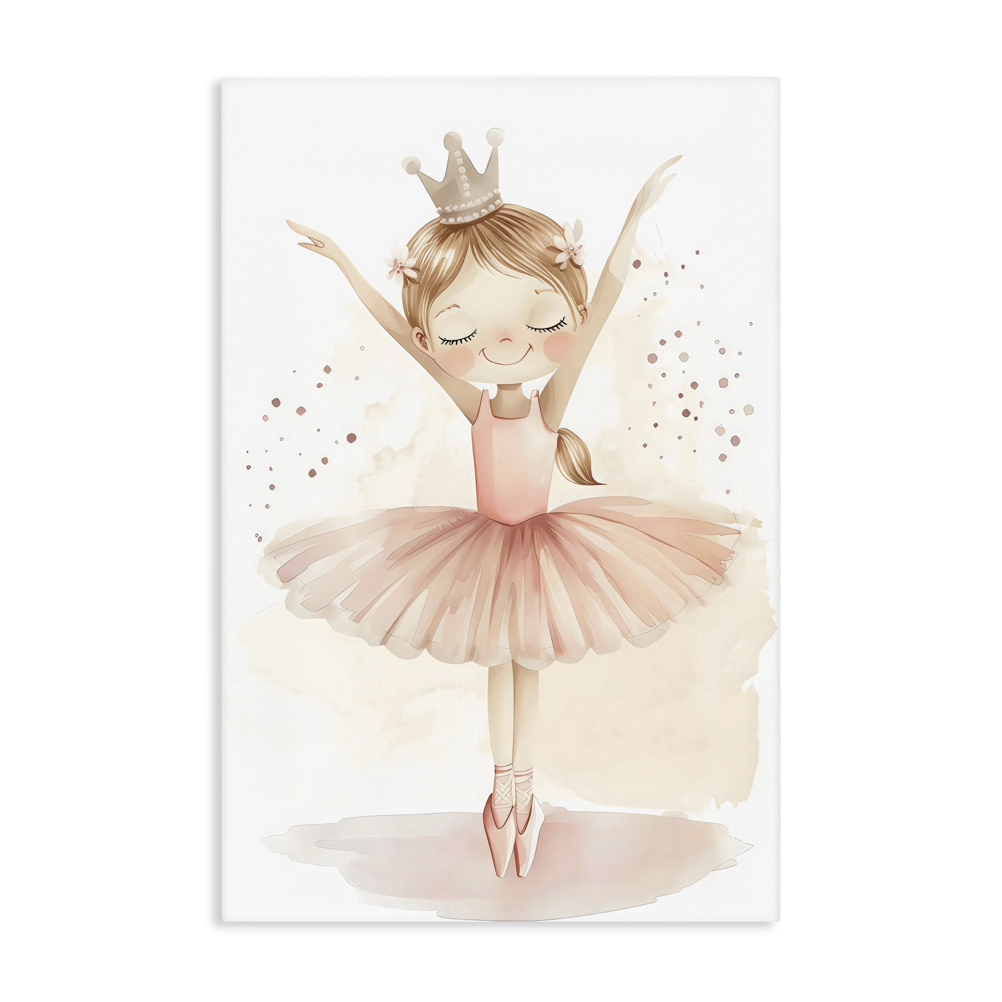 Stupell Industries Crowned Ballerina with Flowers Canvas Wall Art, design by Creative Studio