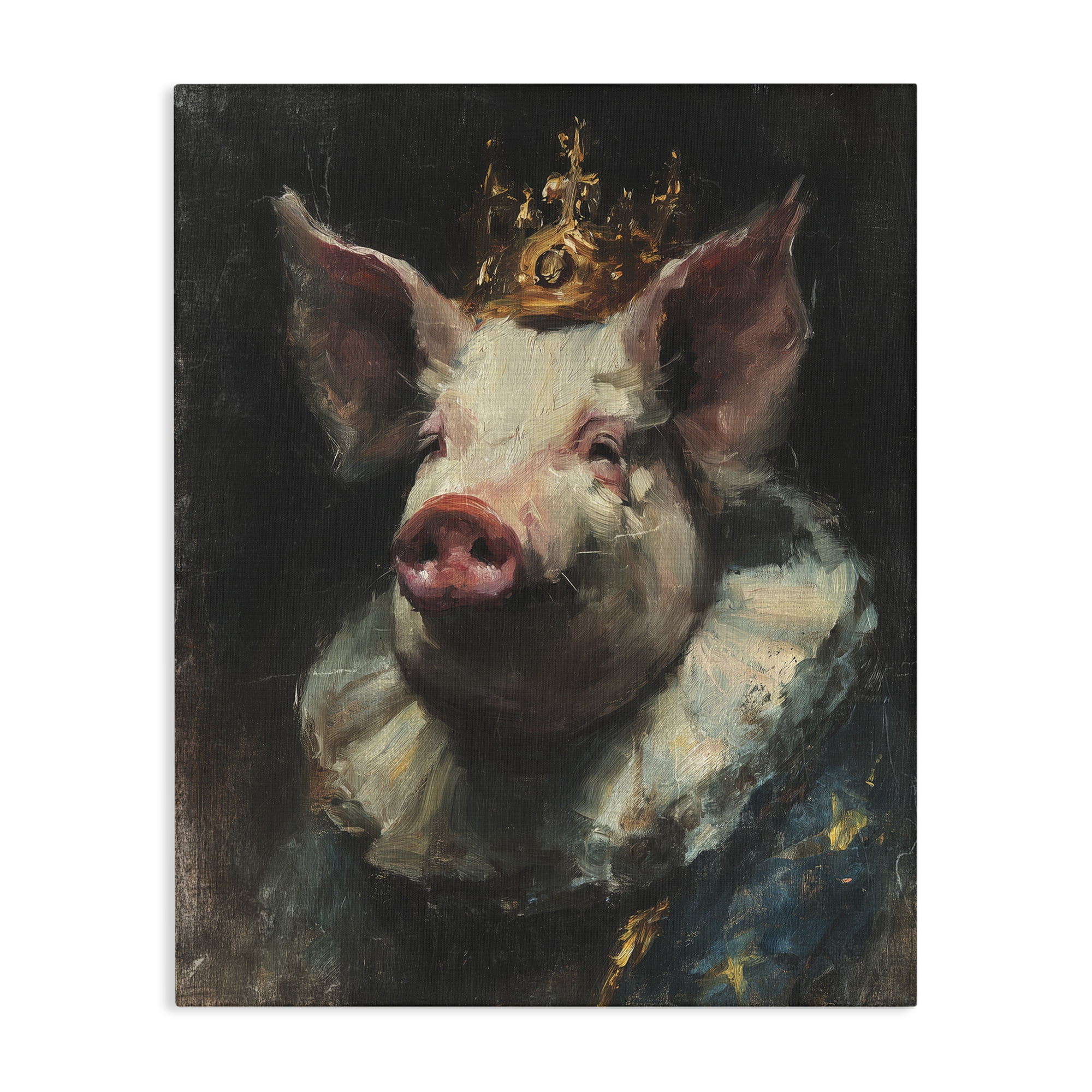 Stupell Industries Crowned Imperial Pig Canvas Wall Art, design by Svetlana Aleynikova