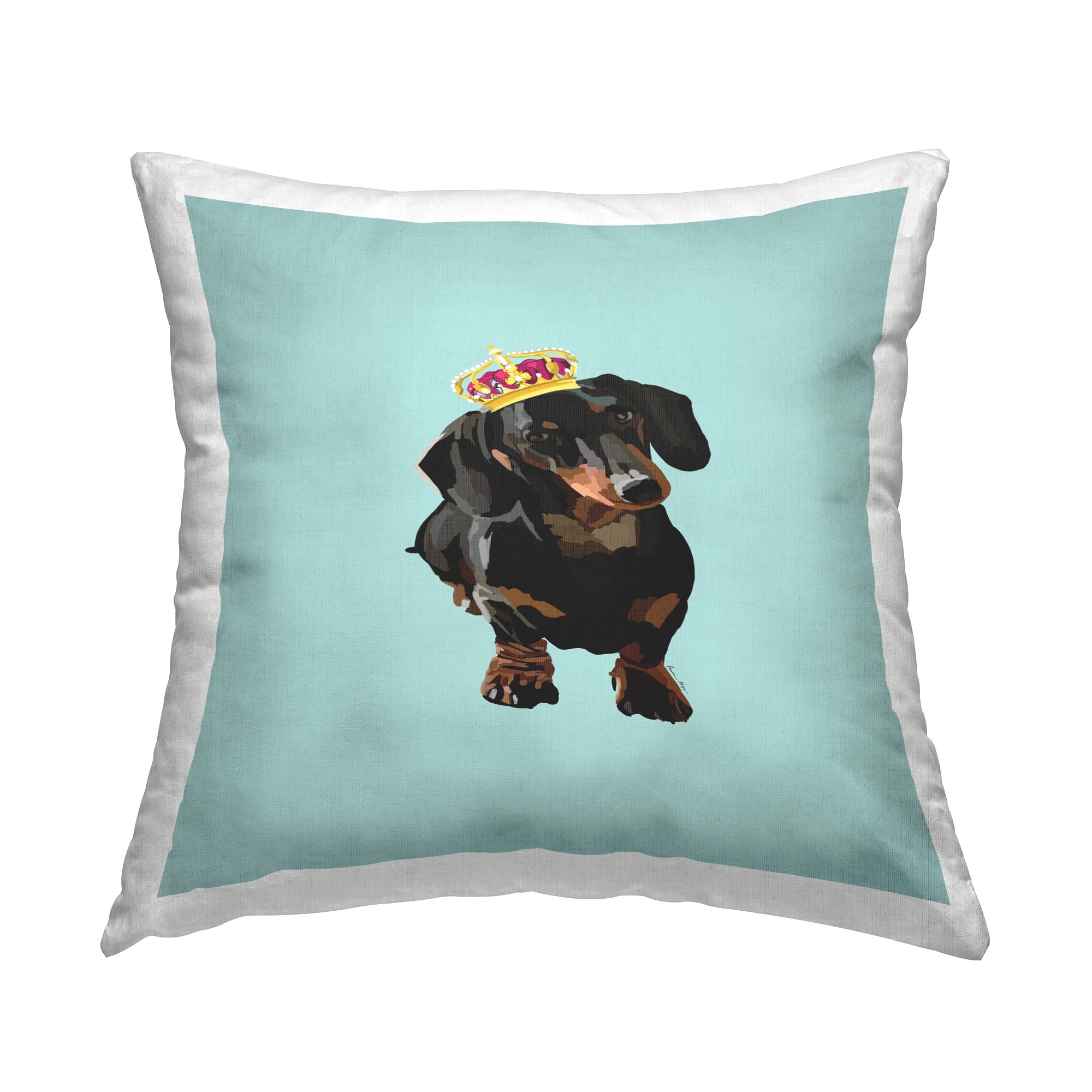 Stupell Industries Crowned Royal Dachshund Decorative Printed Throw Pillow Design by Amelia Noyes