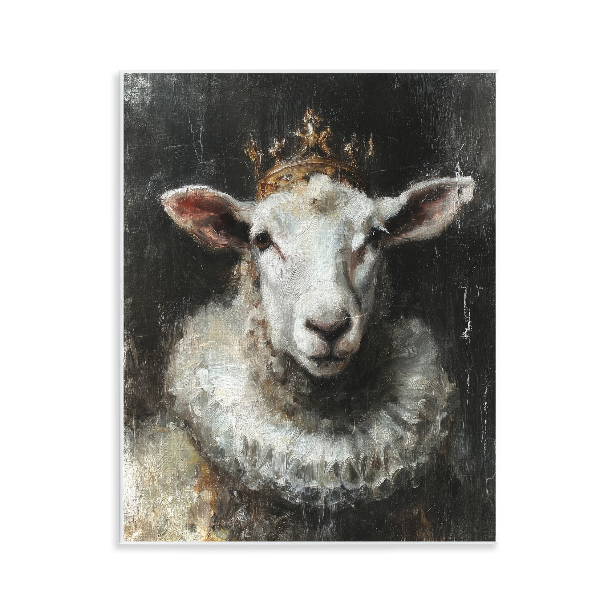 Stupell Industries Crowned Sheep Portrait Wall Plaque Art, design by Svetlana Aleynikova