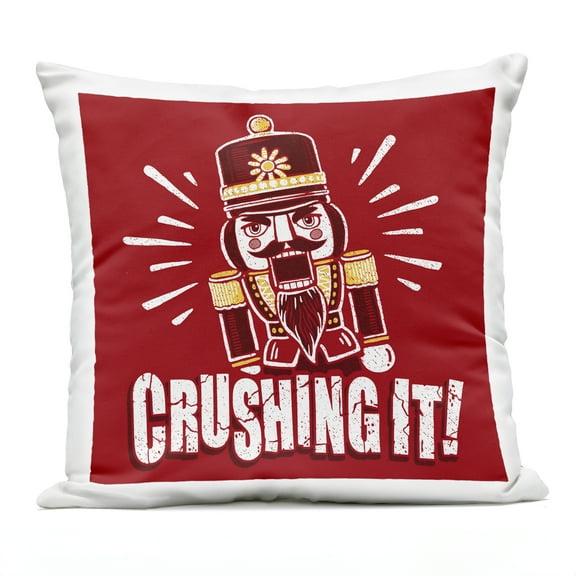 Stupell Industries Crushing It Nutcracker Outdoor Printed Pillow design by Jedco Brands, Inc., 18 x 7 x 18