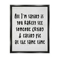 thumbnail image 1 of Stupell Industries Crying & Eating Pie Phrase Graphic Art Jet Black Floating Framed Canvas Print Wall Art, Design by Lil' Rue, 1 of 6