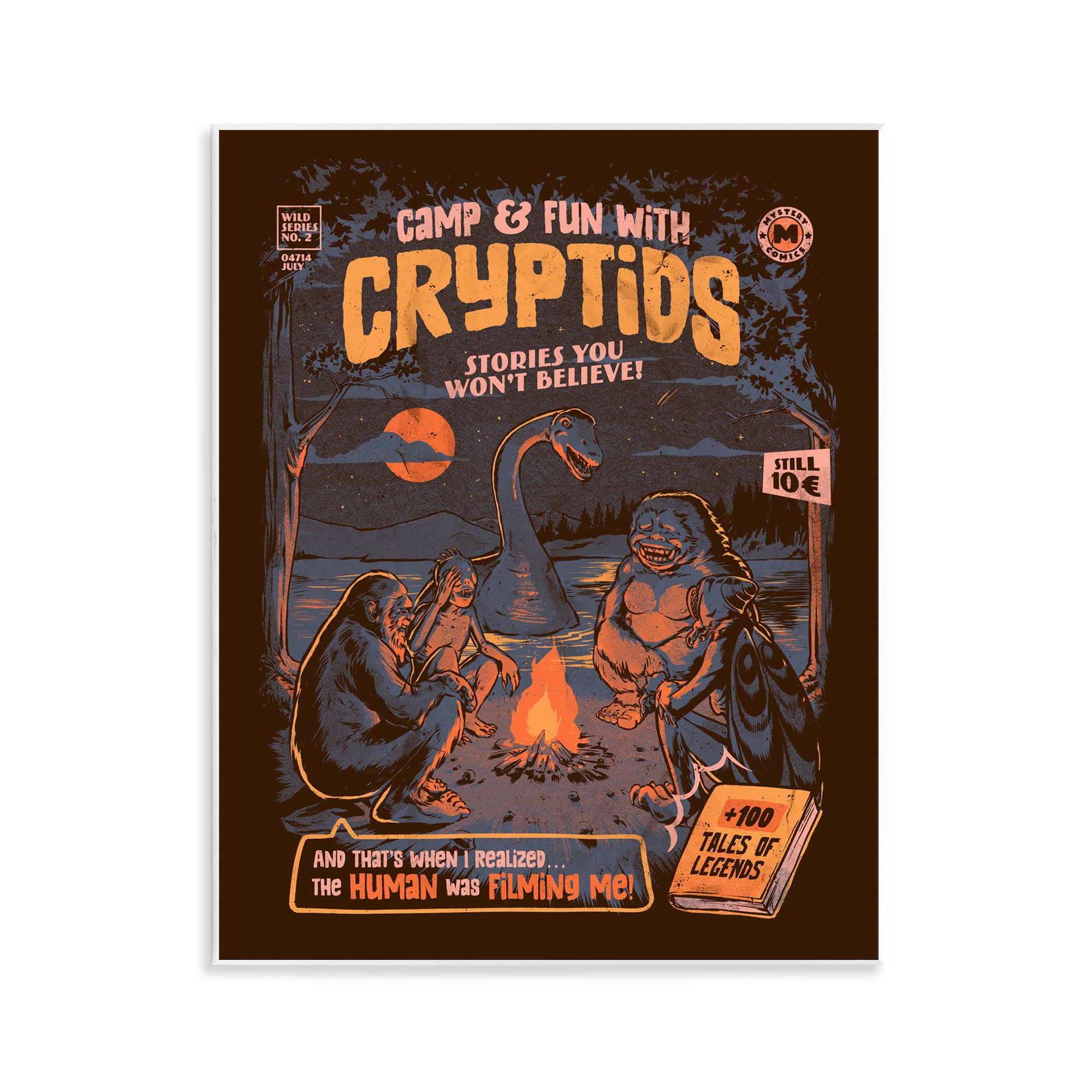 Stupell Industries Cryptid Camp Humor Wall Plaque Art, design by EduEly Designs