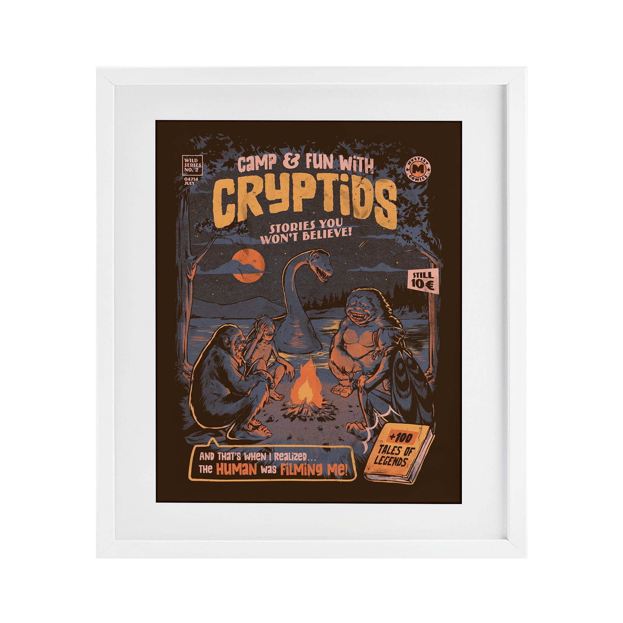 Stupell Industries Cryptid Camp Humor White Framed Print Under Glass, design by EduEly Designs