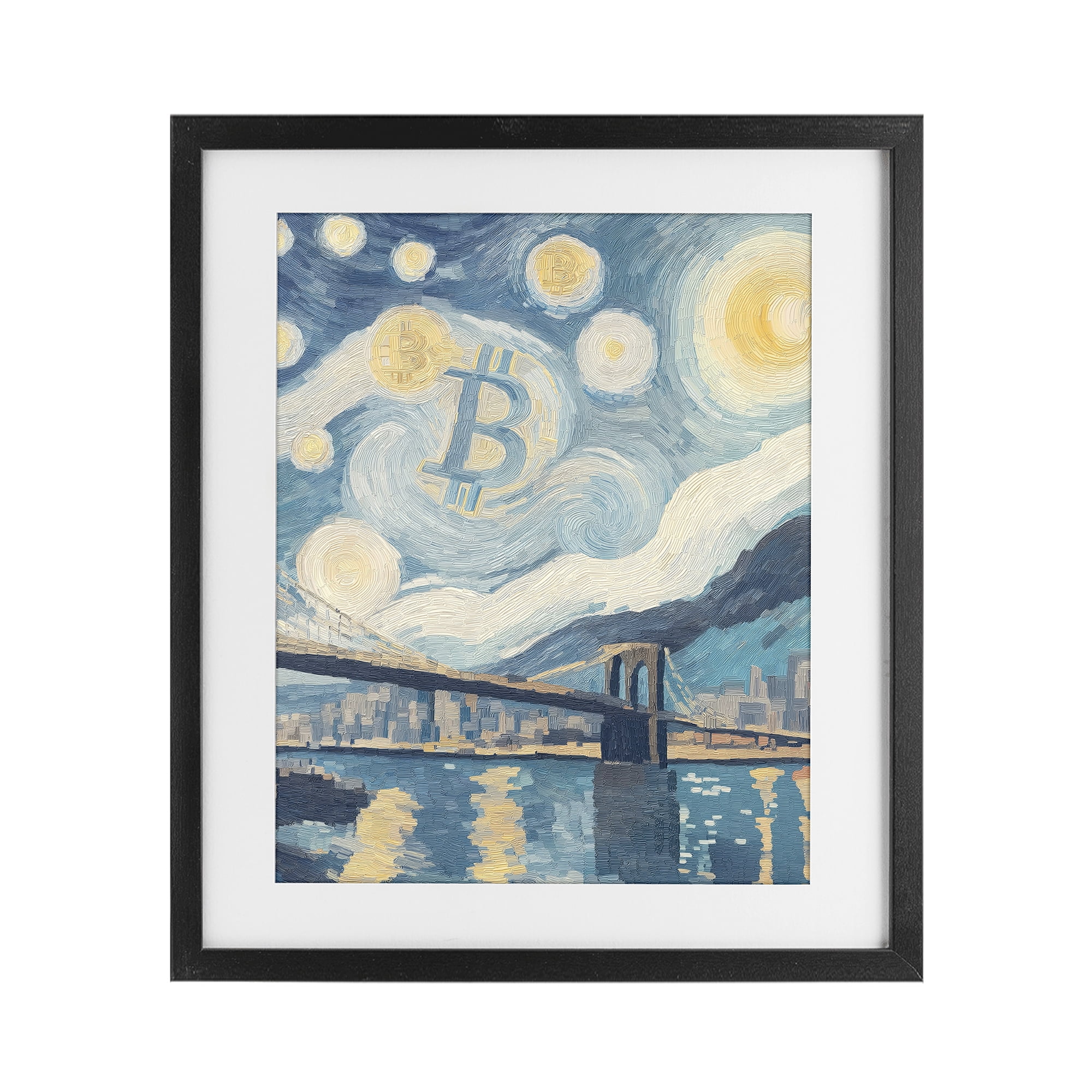 Stupell Industries Crypto Lunar Glow Black Framed Print Under Glass, design by Svetlana Aleynikova