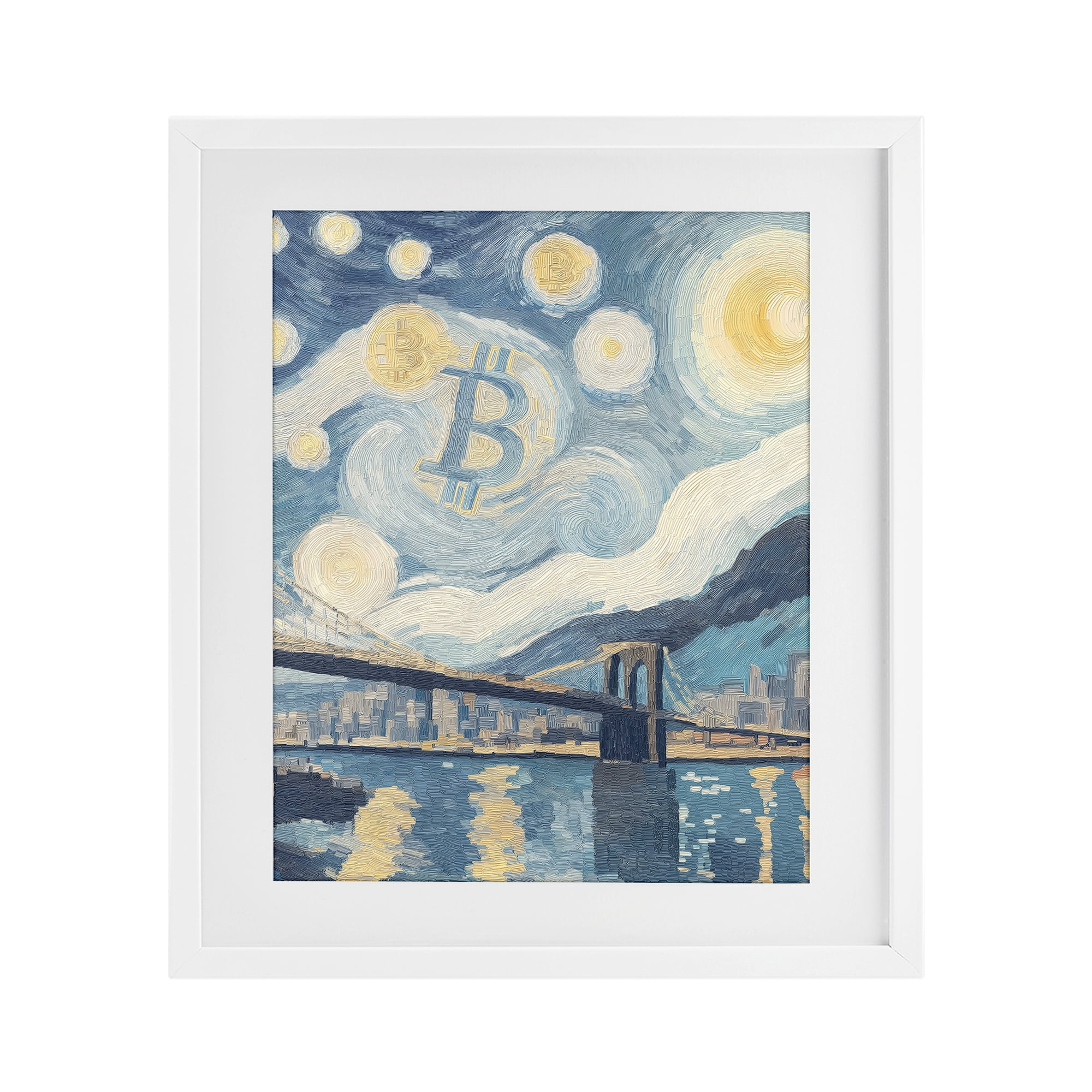 Stupell Industries Crypto Lunar Glow White Framed Print Under Glass, design by Svetlana Aleynikova